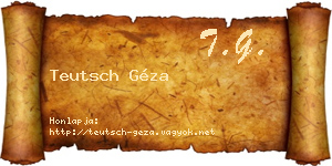 Teutsch Géza névjegykártya